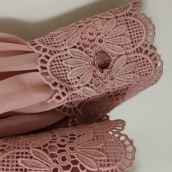 Ted Baker London Cailley Pink Embroidered Longsleeve Blouse Size 3/ 8 - Picture 14 of 16
